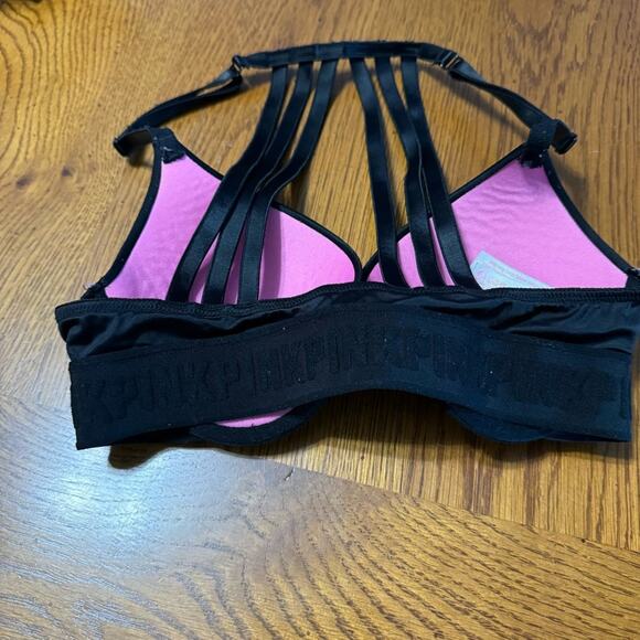 PINK Victoria’s Secret Black Wear Everywhere Push Up Bra Size 32B w/ Underwire - Picture 3 of 11